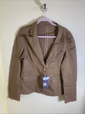 NWT EXOCET Tan Single-Button Tailored Blazer, Size 2XL